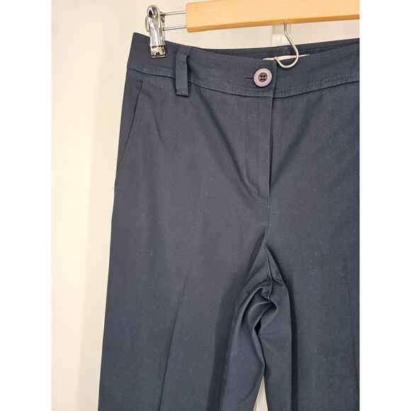 Talbots Women's Navy Button Closer Mid Rise Stretch Cotton-Rayon Pant Size 2 - Picture 2 of 5